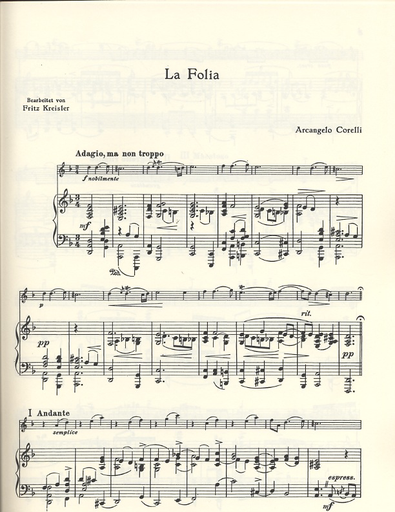 Kreisler, Fritz (Corelli): La Folia (violin & piano) SCHOTT EDITION