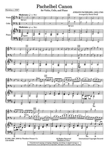 Pachelbel (Dorff): Pachelbel Canon (violin, cello & piano)