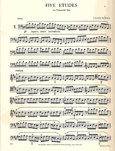 Despalj, Valter: Five Studies (cello)