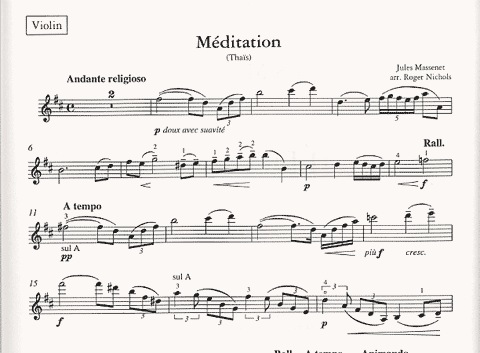 Massenet, J. (Nichols): Meditation from Thais (violin, and piano) PETERS