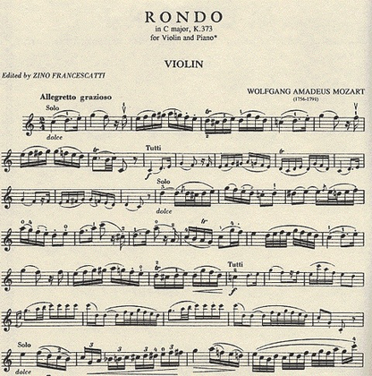 Mozart, W.A.: Rondo in C K.373 (violin & piano)