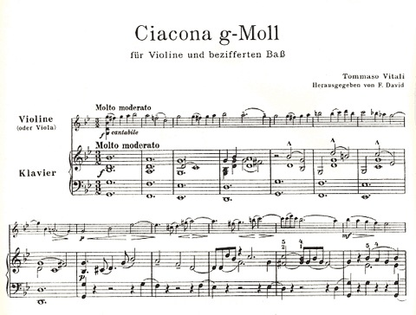 Vitali, Tomaso Antonio (Hermann): Ciacona-Chaconne in G minor (viola & piano)