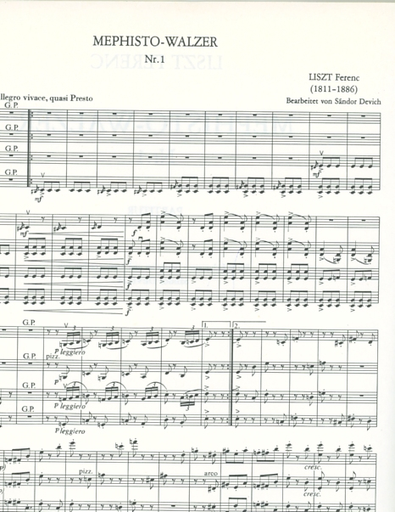 Liszt, Franz: Mephisto Waltz (string quartet) score and parts