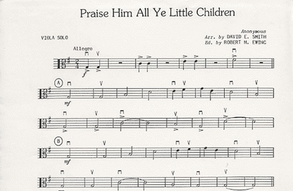 Smith, D.E.: Praise Him All Ye Little Children (Viola & Piano)