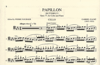Faure, Gabriel (Fournier): Papillon Op.77 (cello & piano)