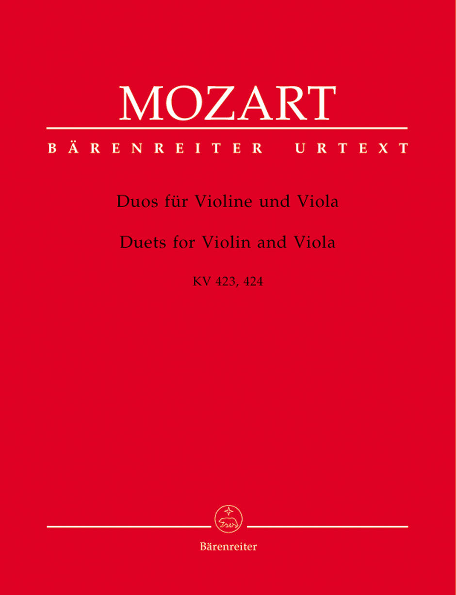 Mozart, W.A. (Berke): Duets for Violin and Viola, KV423 & 424 - URTEXT (violin & viola) Barenreiter