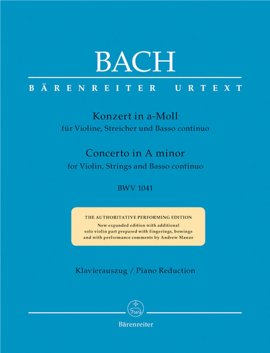 Bach, J.S.: Concerto in A minor BWV 1041 ( violin & piano) Barenreiter