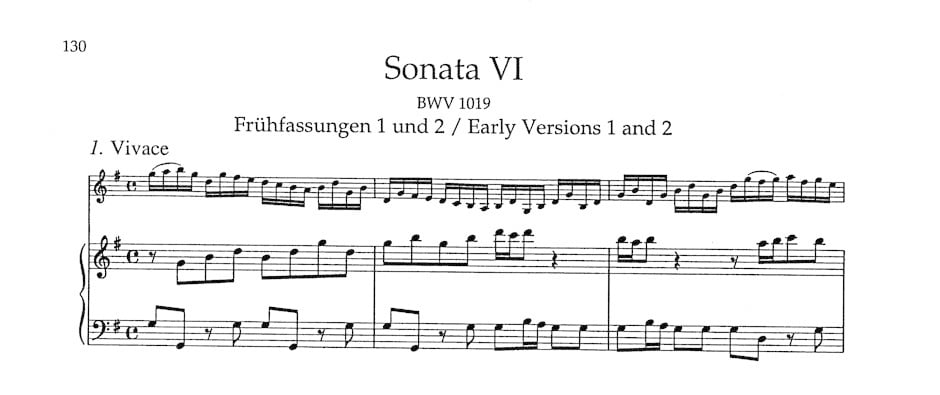 Bach, J.S.: Six Sonatas for Violin and Obligato Harpsichord BWV 1014-1019 Barenreiter