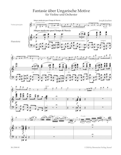 Joachim: Fantasy on Hungarian Themes, on Irish Themes (violin, piano) Barenreiter