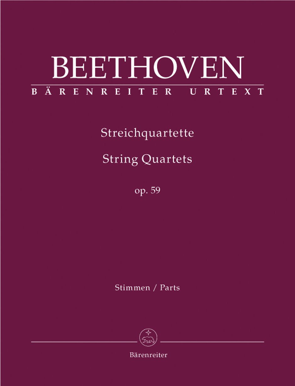 Beethoven (Del Mar): String Quartets, Op. 59 - URTEXT (string quartet parts) Barenreiter