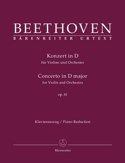 Beethoven, L. van (Del Mar): Violin Concerto in D Major, Op. 61 (violin & piano) Barenreiter Urtext
