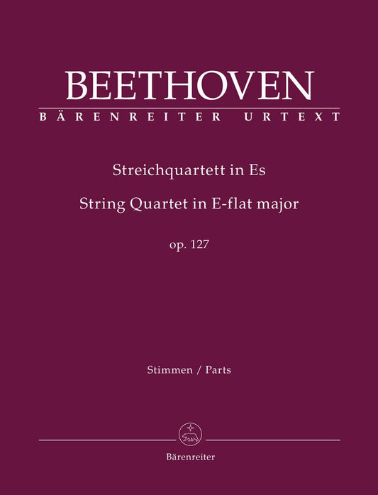 Beethoven (Del Mar): String Quartet in E-flat major, Op. 127 , Urtext (string quartet parts) Barenreiter