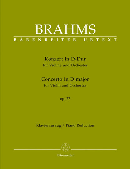 Brahms, Johannes (Brown): Concerto in D major Op.77 (violin & piano) Barenreiter Urtext