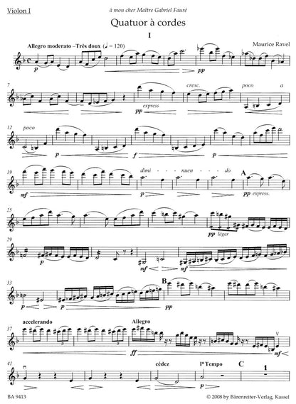 Ravel (Appold): String Quartet - URTEXT (string quartet) Barenreiter