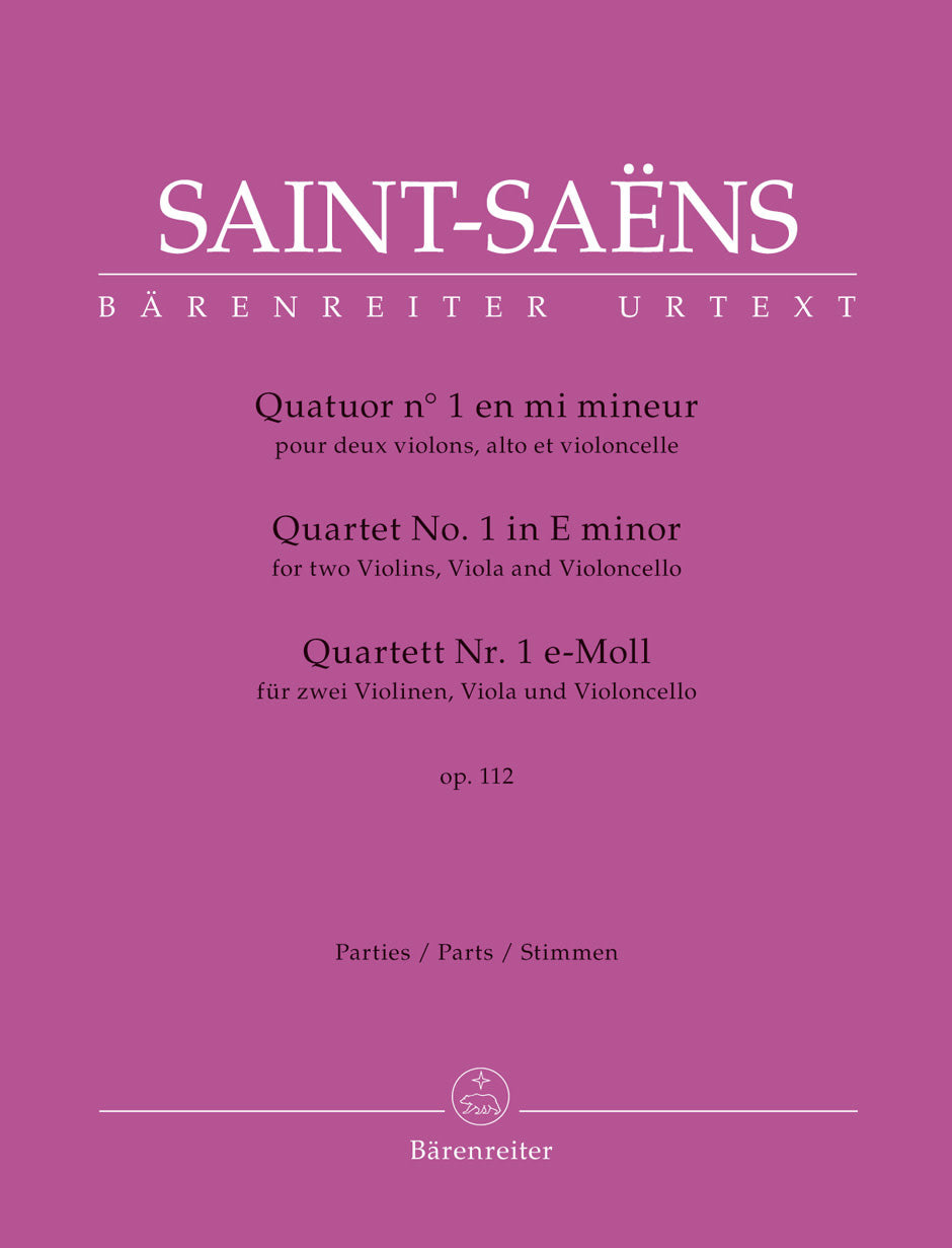 Saint-Saens: Quartet no.1 in E minor op112 (string quartet) Barenreiter