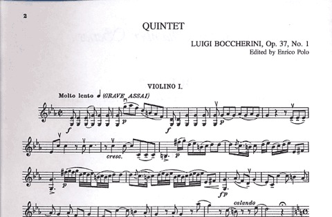 Boccherini, Luigi: Quintet Op. 37 No. 1 (2 violins, 2 violas, cello)