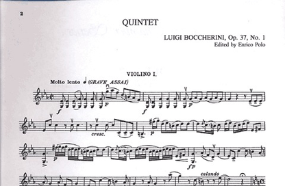 Boccherini, Luigi: Quintet Op. 37 No. 1 (2 violins, 2 violas, cello)