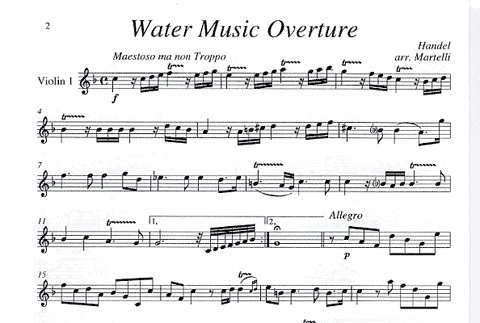 Handel, G.F. (Martelli): Water Music Overture (string quartet)