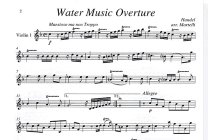 Handel, G.F. (Martelli): Water Music Overture (string quartet)