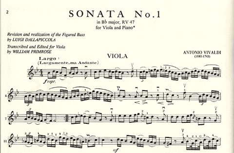 Vivaldi, A. (Primrose): 6 Cello Sonatas transcribed (viola & piano)