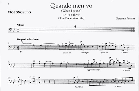 Puccini, G.: 10 Arias transcribed for Intermediate Cello & Piano with CD acc.