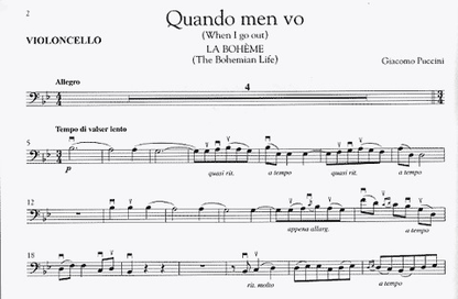 Puccini, G.: 10 Arias transcribed for Intermediate Cello & Piano with CD acc.