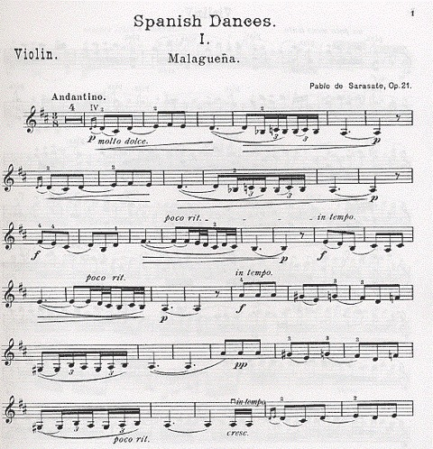 Sarasate, Pablo: Spanish Dances-Malaguena/Habanera Op.21 Bk.1 (Violin & Piano)