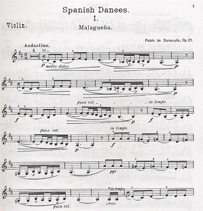Sarasate, Pablo: Spanish Dances-Malaguena/Habanera Op.21 Bk.1 (Violin & Piano)