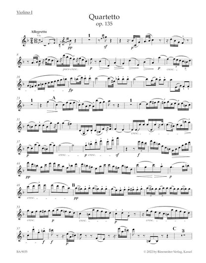 Beethoven, L. (Del Mar): String Quartet in F major, op. 135, Barenreiter Urtext