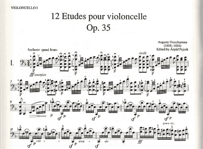 Franchomme, Auguste: 12 Etudes Op.35 for Cello (Cello 2 ad libitum)