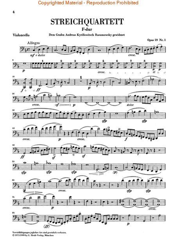 Beethoven, L. van: String Quartets Op.59, 74, 95, urtext (set of parts) Henle