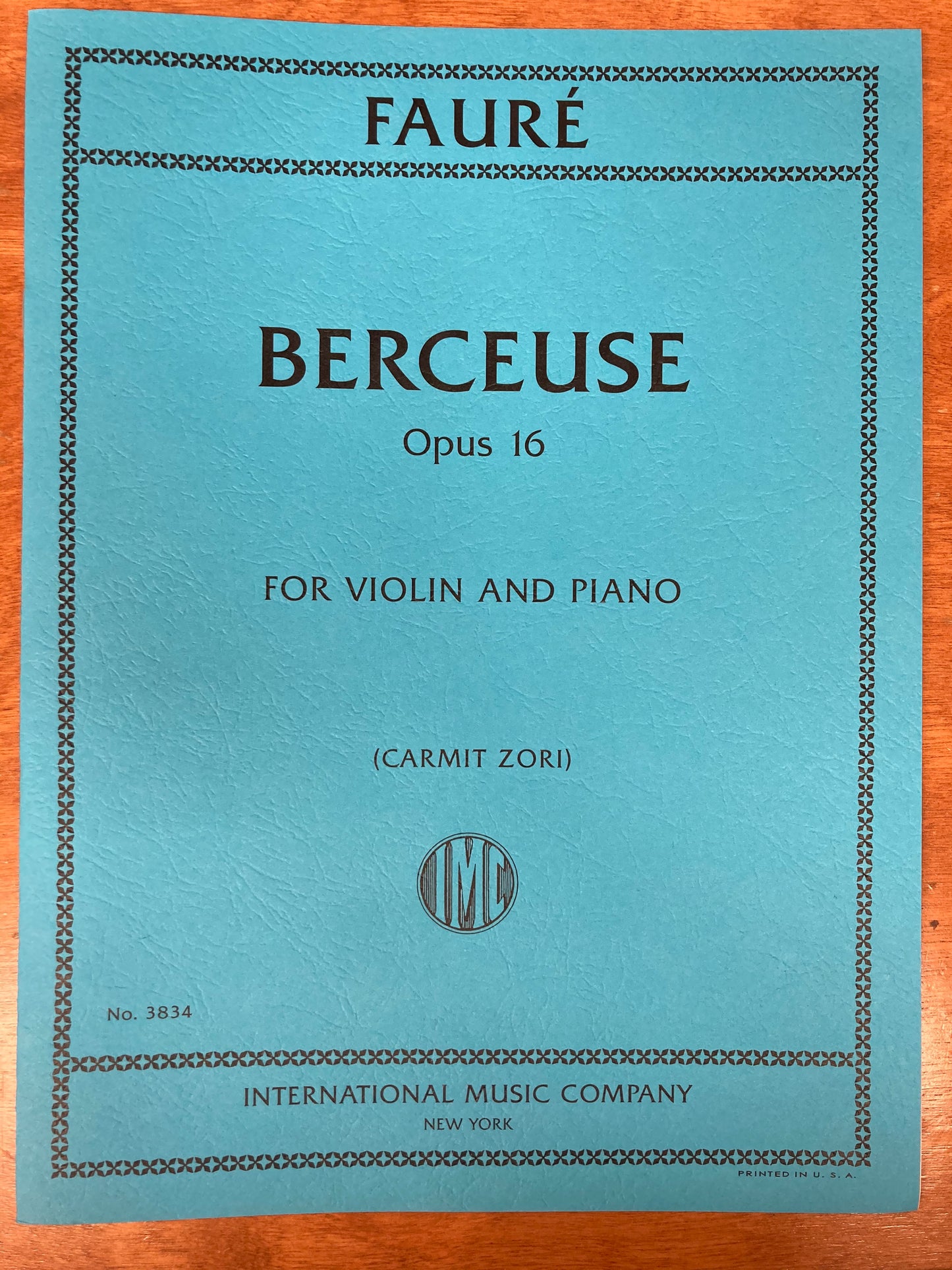 Faure (Zori): Berceuse, opus 16 (violin and piano) IMC
