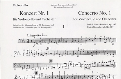 Shostakovich, Dmitri: Cello Concerto No.1 Op.107 (cello & piano)