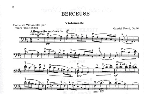 Faure, Gabriel: Three Pieces-Berceuse, Pavane, Apres un Reve (cello & piano)