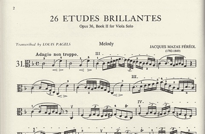 Mazas, Jacques: Etudes Brillantes Op.36#2 (viola)