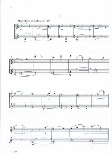 Adler, Samuel: Five Related Miniatures for Two Violins - set of two performance scores