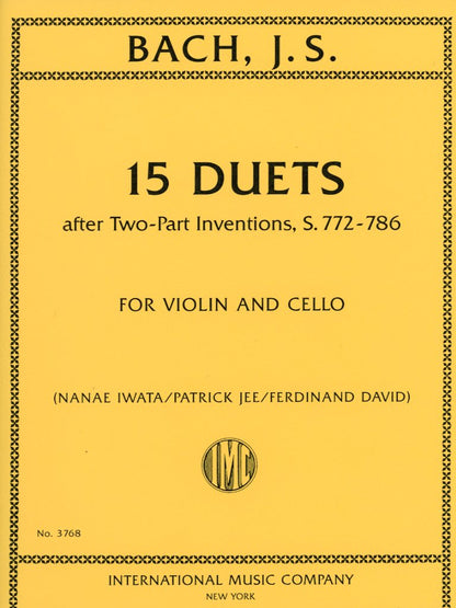 Bach, J.S. (David): 15 Duets after Two-Part Inventions, S.772-786 (violin & viola) International