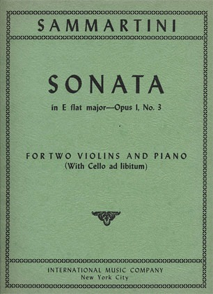 Sammartini, G.B.: Sonata Op.1#3 in Eb major (2 violins & piano with cello ad lib)