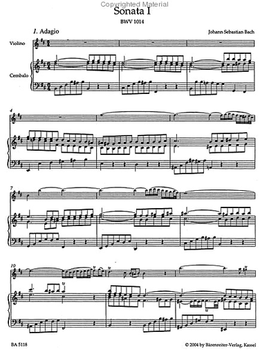 Bach, J.S.: 6 Violin Sonatas, Volume 1 (I-III) (Sonatas I-III) Barenreiter