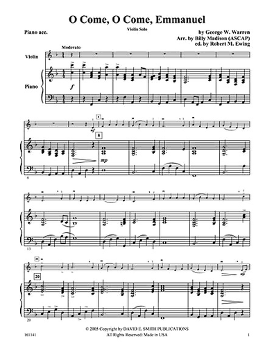 Madison, Billy: O Come, O Come, Emmanuel (violin & piano)