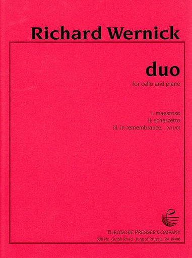 Wernick, Richard: Duo for Cello & Piano
