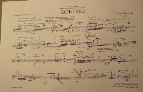 Reynolds, Roger: Kokoro, 1992 (violin)