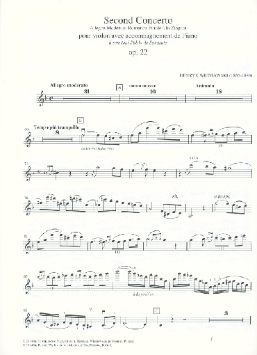 Wieniawski, Henri: Concerto #2, Op.22 (violin & piano)