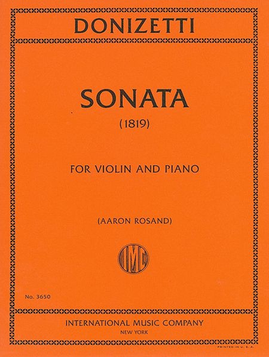 Donizetti, Gaetano: Sonata, 1819 (violin & piano)