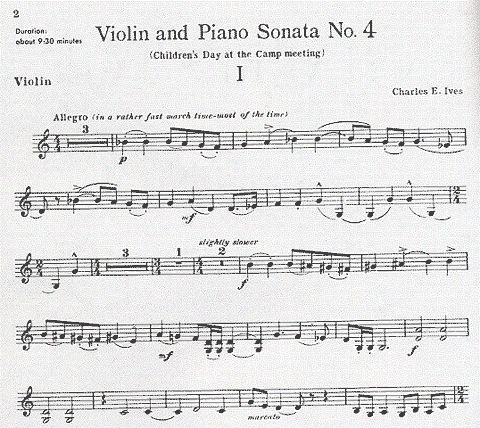 Ives: Sonata No.4 ''Childrens Day at the Camp Meeting'' (violin & piano) Associated Music Publishers