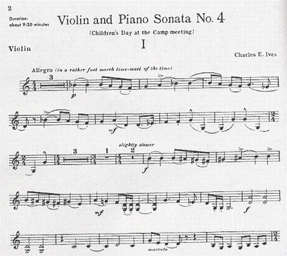 Ives: Sonata No.4 ''Childrens Day at the Camp Meeting'' (violin & piano) Associated Music Publishers