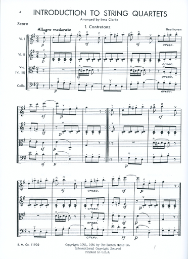 Clarke, Irma: Introduction to String Quartets Vol.1 (score & parts, optional 3rd violin part is the same as the viola part)