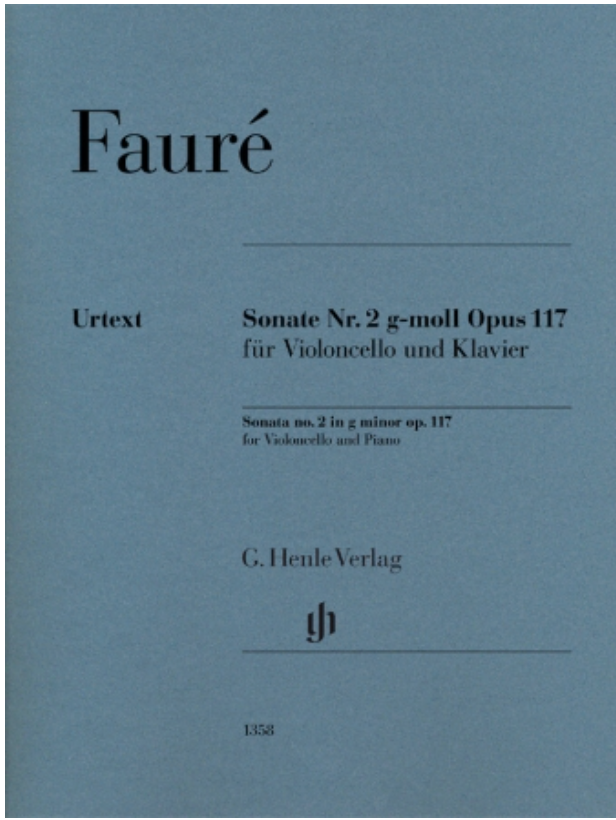 Faure (Kolb): Cello Sonata No. 2 in G Minor, Op. 117 (cello and piano) Henle