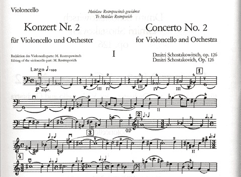 Shostakovich, Dmitri (Rostropovich): Cello Concerto No.2 (cello & piano)