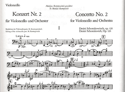 Shostakovich, Dmitri (Rostropovich): Cello Concerto No.2 (cello & piano)
